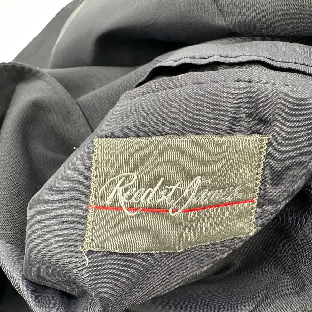 Reed St James Navy Blue Blazer Jacket Men Size 40 Two Button Wool Blend Made USA